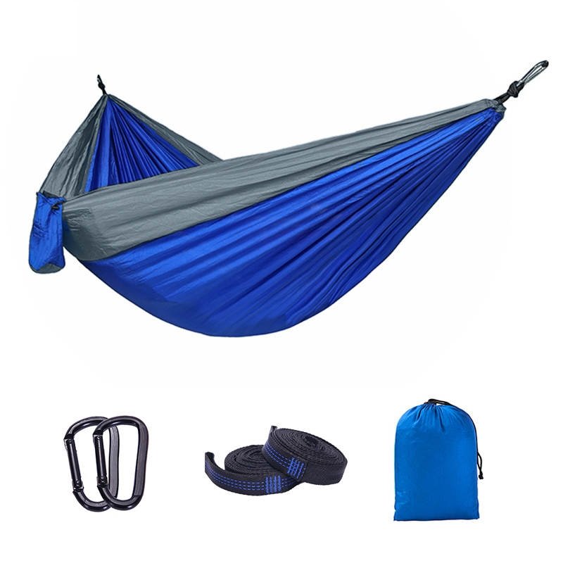 Blue & Grey Camping Hammock - Outdoorium