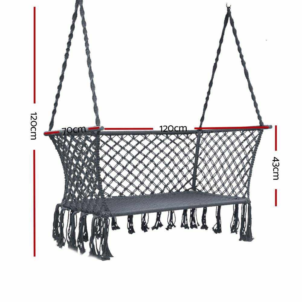 Camping Hammock Chair Patio 2 Person Swing Hammocks Double Portable Rope - Outdoorium