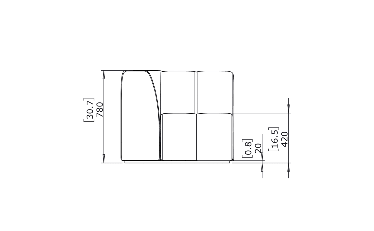 Blinde Connect C37 Modular Outdoor Sofa - Outdoorium