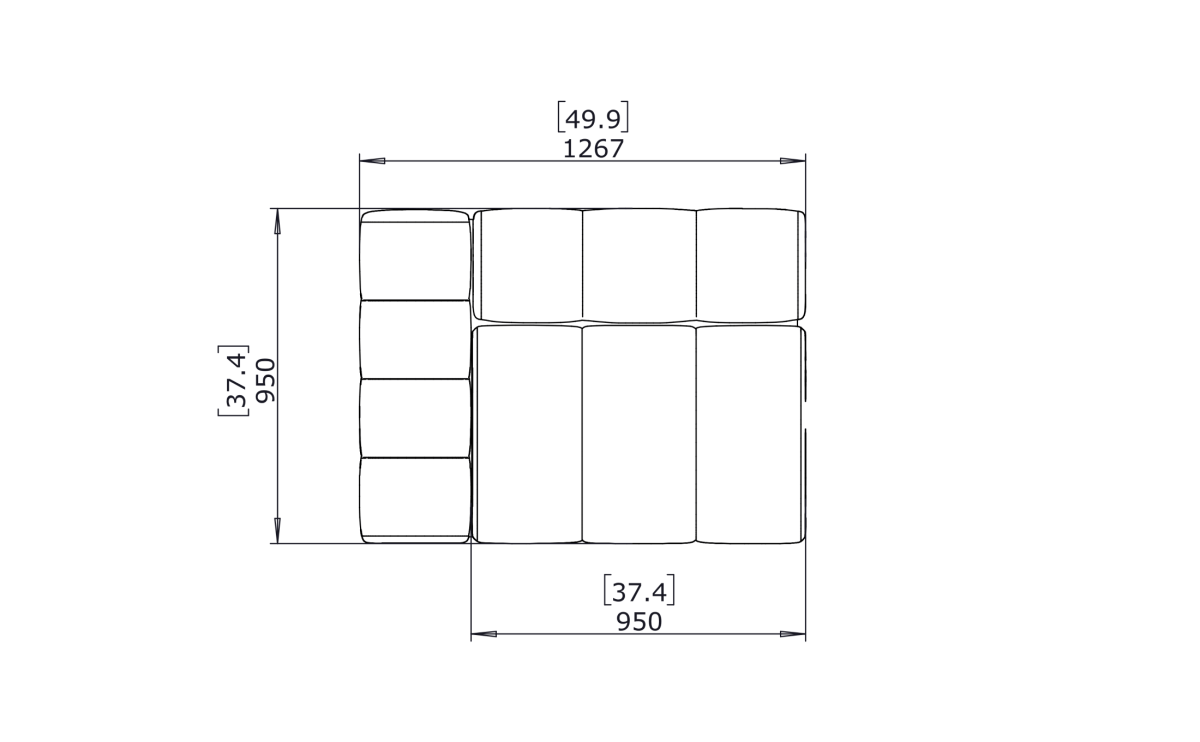 Blinde Connect L50 Modular Outdoor Sofa - Outdoorium