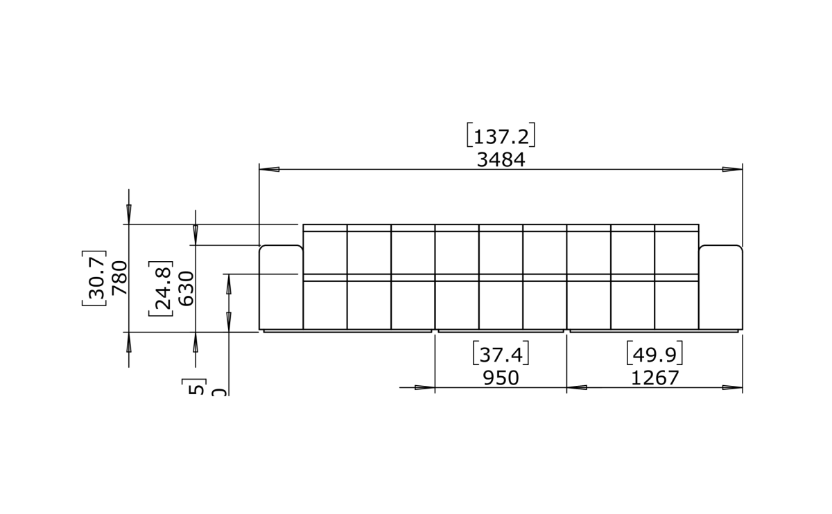 Blinde Connect Modular 3 Outdoor Sofa - Outdoorium