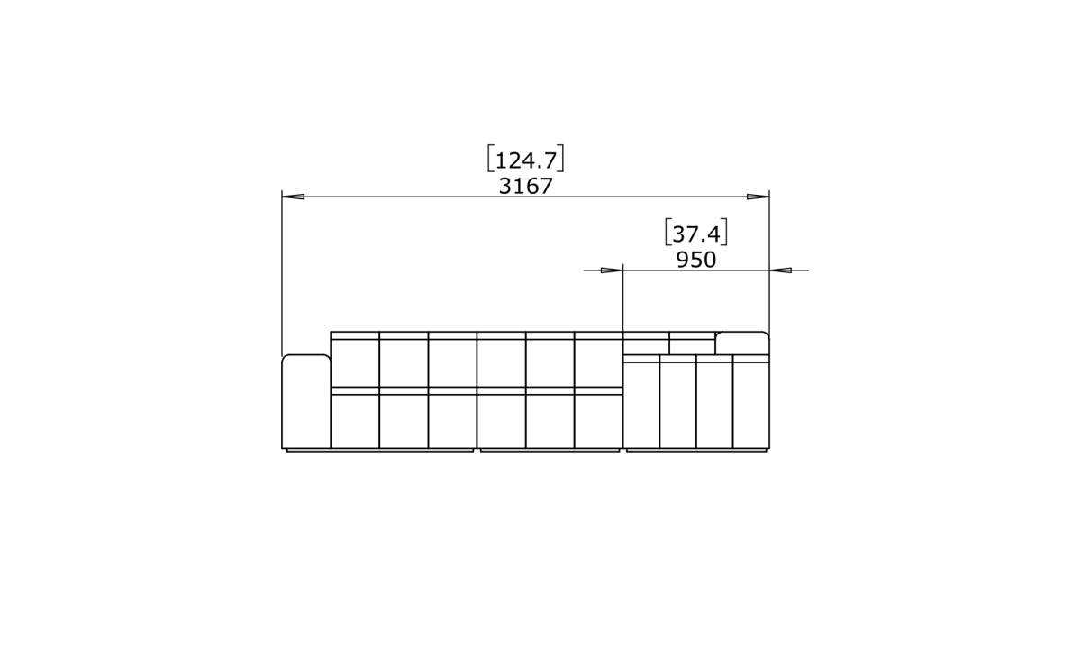 Blinde Connect Modular 5 L-Sectional Outdoor Sofa - Outdoorium