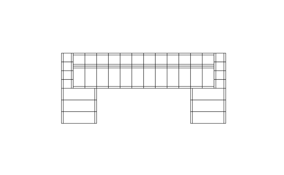 Blinde Connect Modular 6 U-Chaise Sectional Outdoor Sofa - Outdoorium