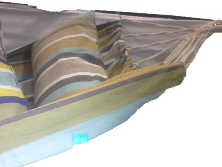 Corban Aqua Hammock Multicoloured Stripes 220x140cm - Outdoorium