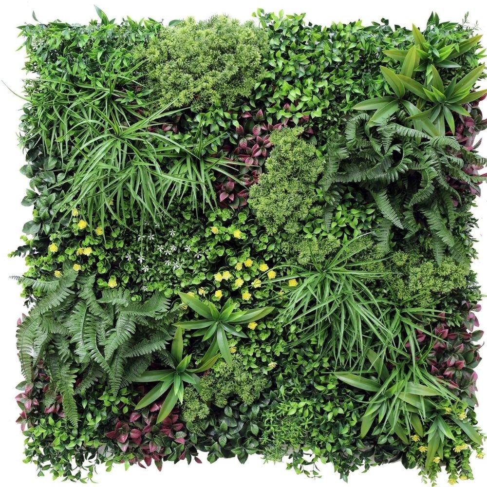 Country Fern Vertical Garden Green Wall UV Resistant 100cm x 100cm - Outdoorium