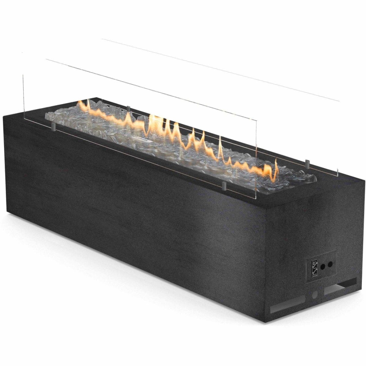 Planika Galio Black Automatic Outdoor Gas Fireplace - Custom Size - Outdoorium