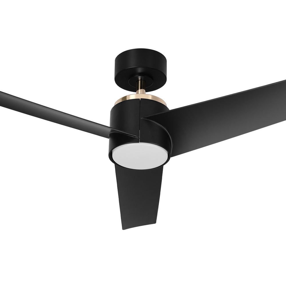 Devanti 52" Ceiling Fan 1300mm DC Motor with Light Black - Outdoorium