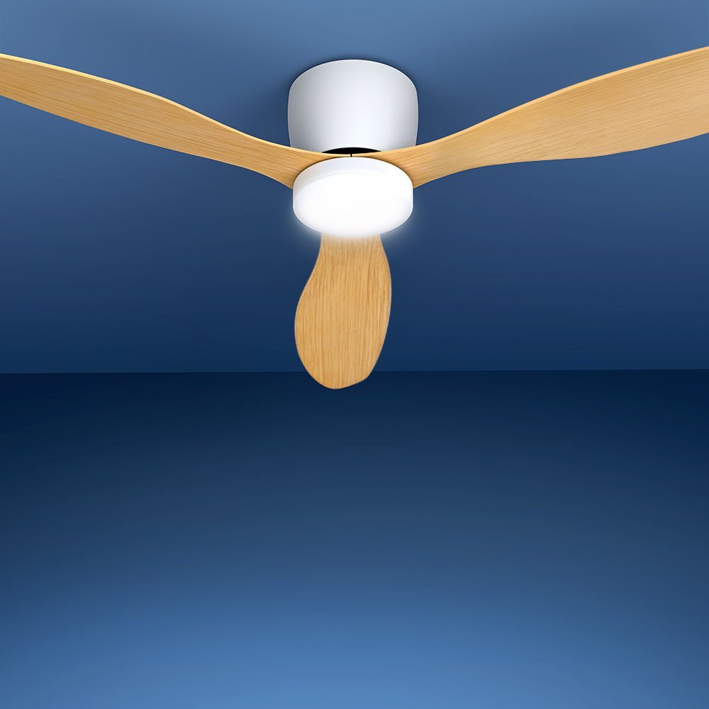 Devanti 52&#39;&#39; Ceiling Fan LED Light Remote Control DC Motor 5 Speed Fans Timer - Outdoorium