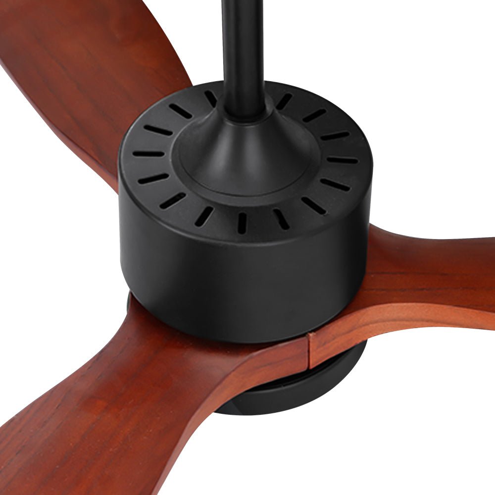 Devanti 52'' Ceiling Fan LED Light Remote Control Wooden Blades Dark Wood Fans - Outdoorium