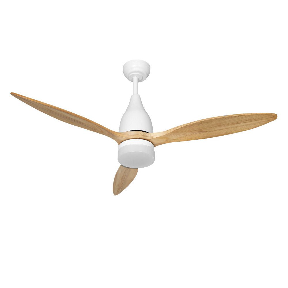 Devanti 52'' Ceiling Fan LED Light Remote Control Wooden Blades Timer 1300mm - Outdoorium
