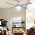 Devanti 52'' Ceiling Fan AC Motor w/Light w/Remote - Silver - Outdoorium