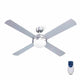 Devanti 52'' Ceiling Fan AC Motor w/Light w/Remote - Silver | Outdoorium