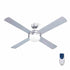 Devanti 52'' Ceiling Fan AC Motor w/Light w/Remote - Silver - Outdoorium