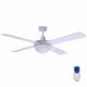 Devanti 52'' Ceiling Fan AC Motor w/Light w/Remote - White | Outdoorium