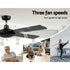 Devanti 52'' Ceiling Fan w/Remote - Black - Outdoorium