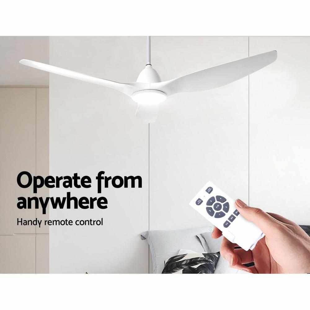 Devanti 64'' Ceiling Fan DC Motor w/Light w/Remote - White - Outdoorium