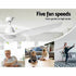Devanti 64'' Ceiling Fan DC Motor w/Light w/Remote - White - Outdoorium