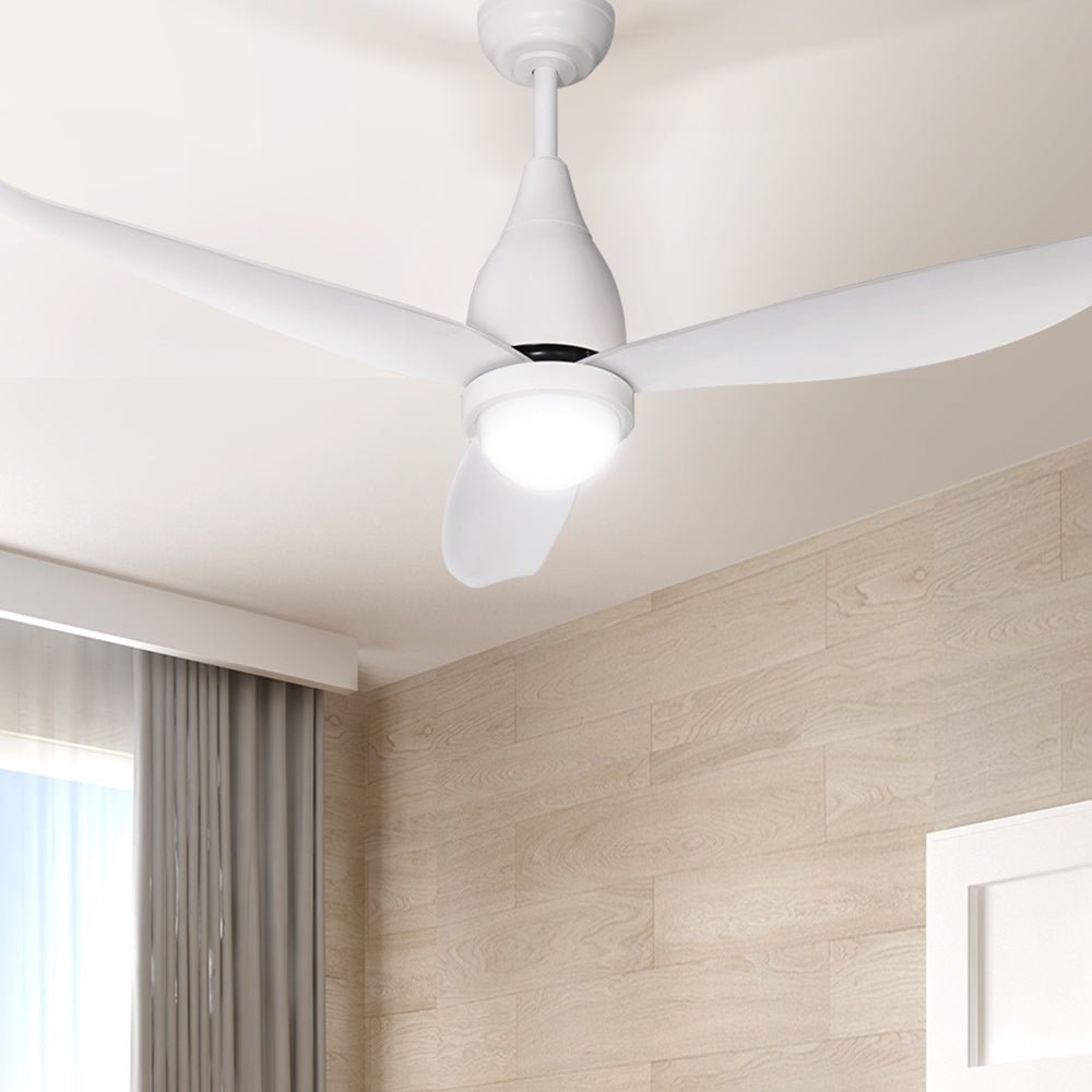 Devanti Ceiling Fan DC Motor LED Light Remote Control Ceiling Fans 52'' White - Outdoorium