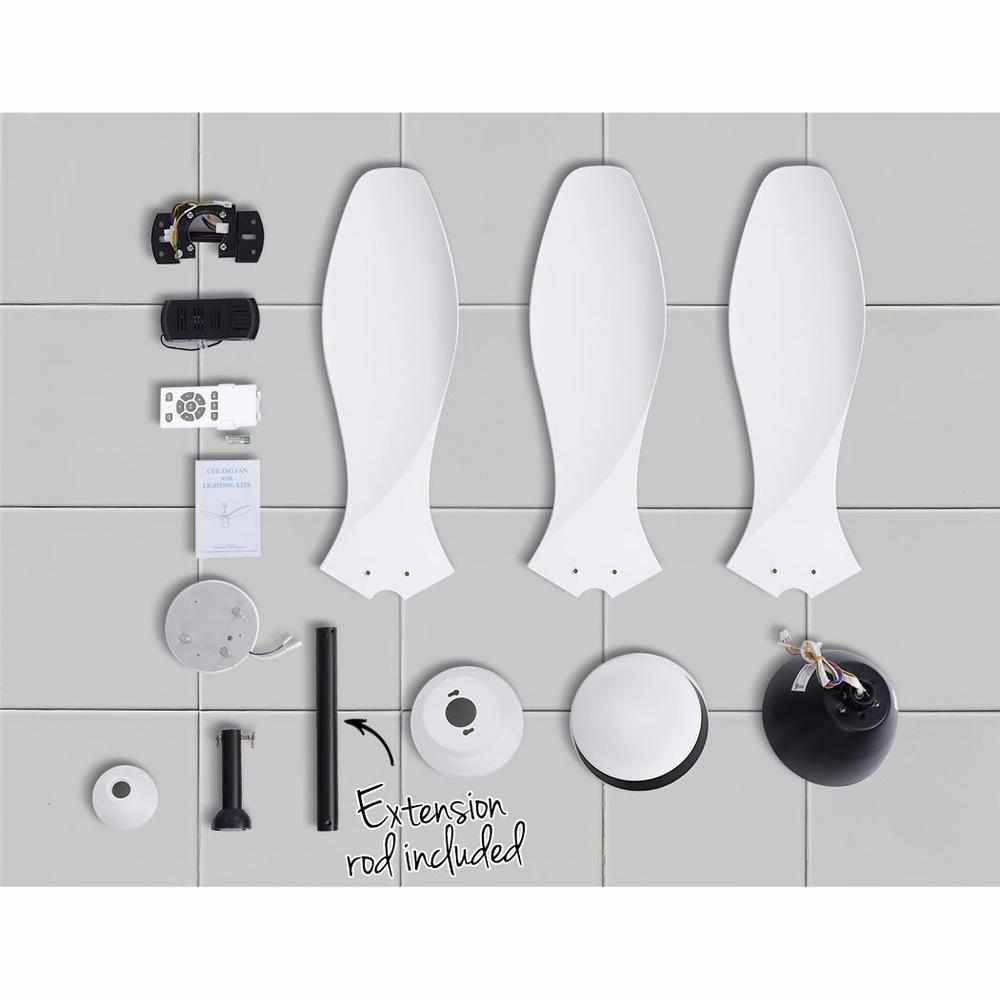 Devanti 48'' Ceiling Fan DC Motor w/Light w/Remote - White - Outdoorium