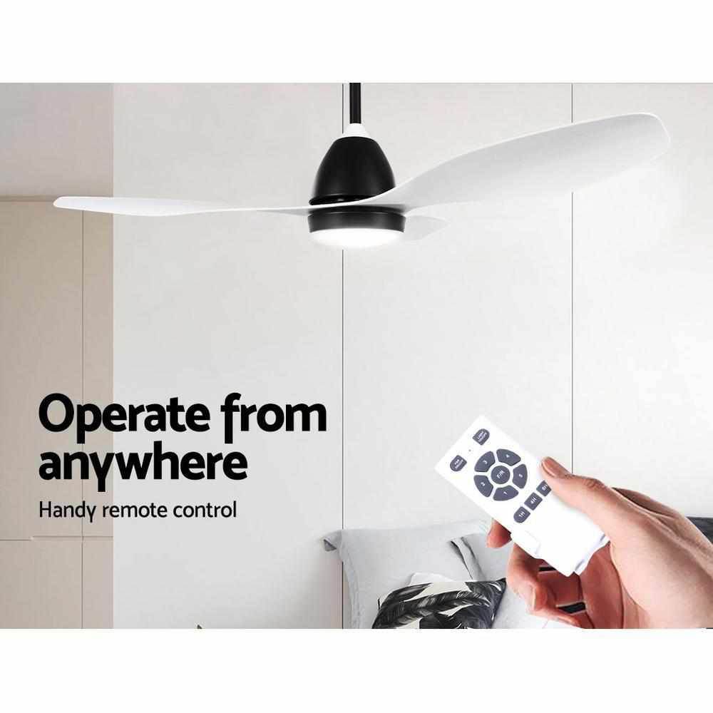 Devanti 48'' Ceiling Fan DC Motor w/Light w/Remote - White - Outdoorium
