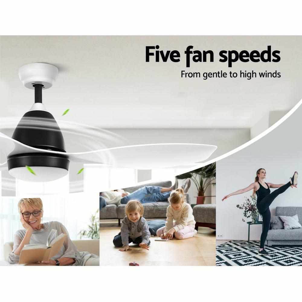 Devanti 48'' Ceiling Fan DC Motor w/Light w/Remote - White - Outdoorium