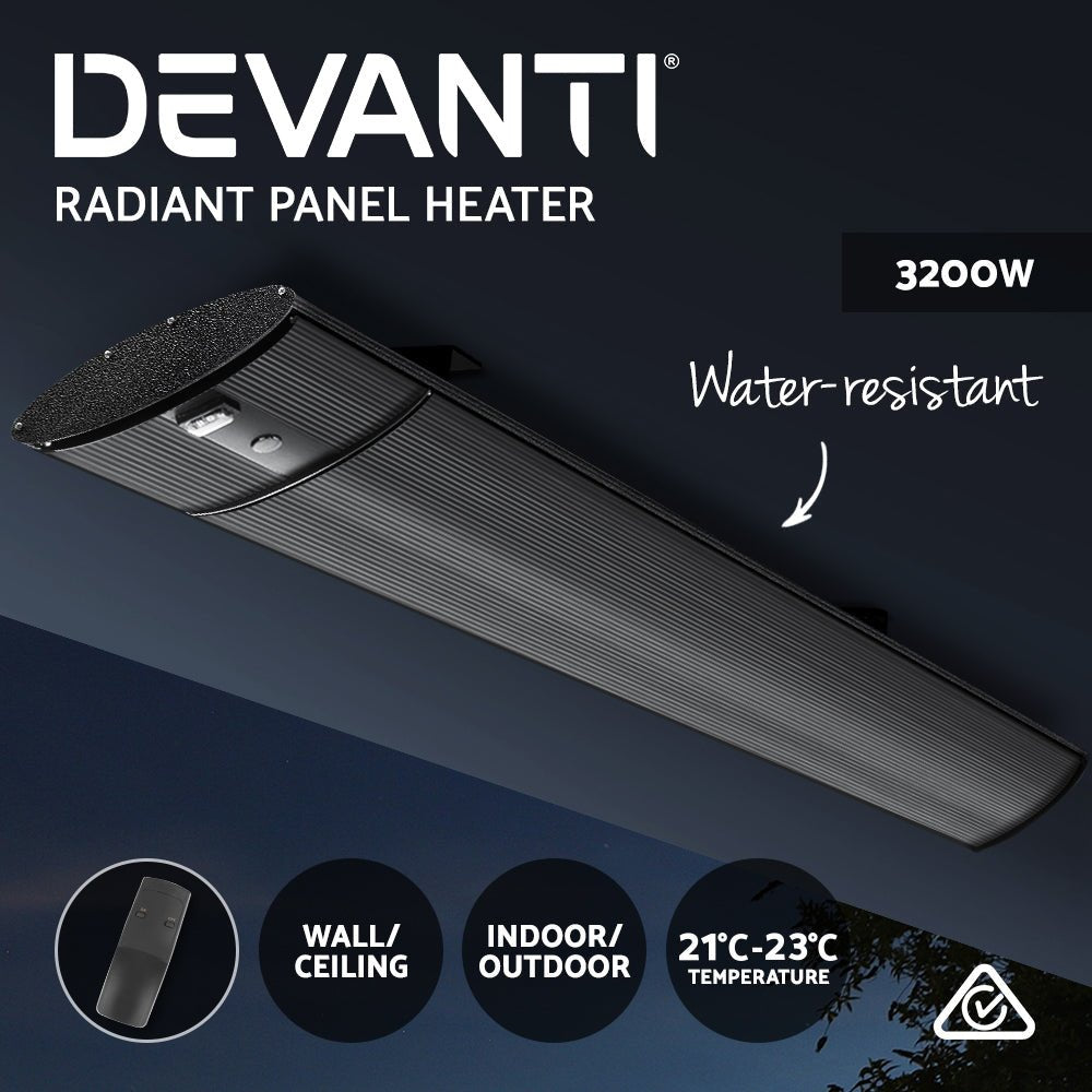 Devanti Electric Radiant Strip Heater Outdoor 3200W - Outdoorium