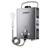 Devanti Portable Gas Water Heater 8L/Min With Pump LPG System Grey - Outdoorium