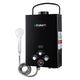 Devanti Portable Gas Water Heater 8L/Min LPG System Black | Outdoorium