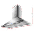 Devanti Range Hood Commercial Rangehood BBQ Hoods Kitchen Alfresco Canopy 1500mm - Outdoorium