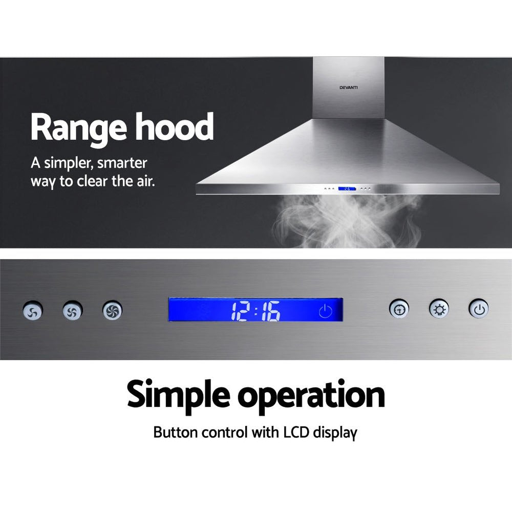 Devanti Range Hood Commercial Rangehood BBQ Hoods Kitchen Alfresco Canopy 1500mm - Outdoorium