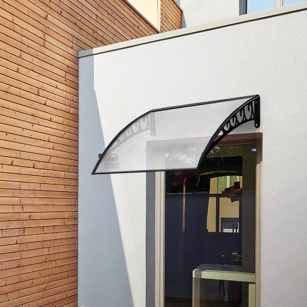 Instahut Window Door Awning 1mx1m Transparent Hollow Sheet Plastic Frame - Outdoorium