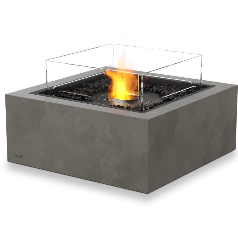 EcoSmart Base 30 Ethanol Fire Pit Table - Natural + Black Burner - Outdoorium