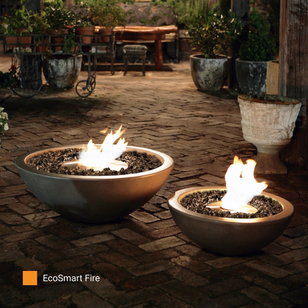 EcoSmart Mix 600 Ethanol Fire Pit Bowl - Natural &amp; Black Burner - Outdoorium