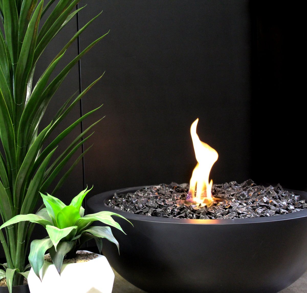 EcoSmart Mix 850 Ethanol Fire Pit Bowl - Bone + Black Burner - Outdoorium