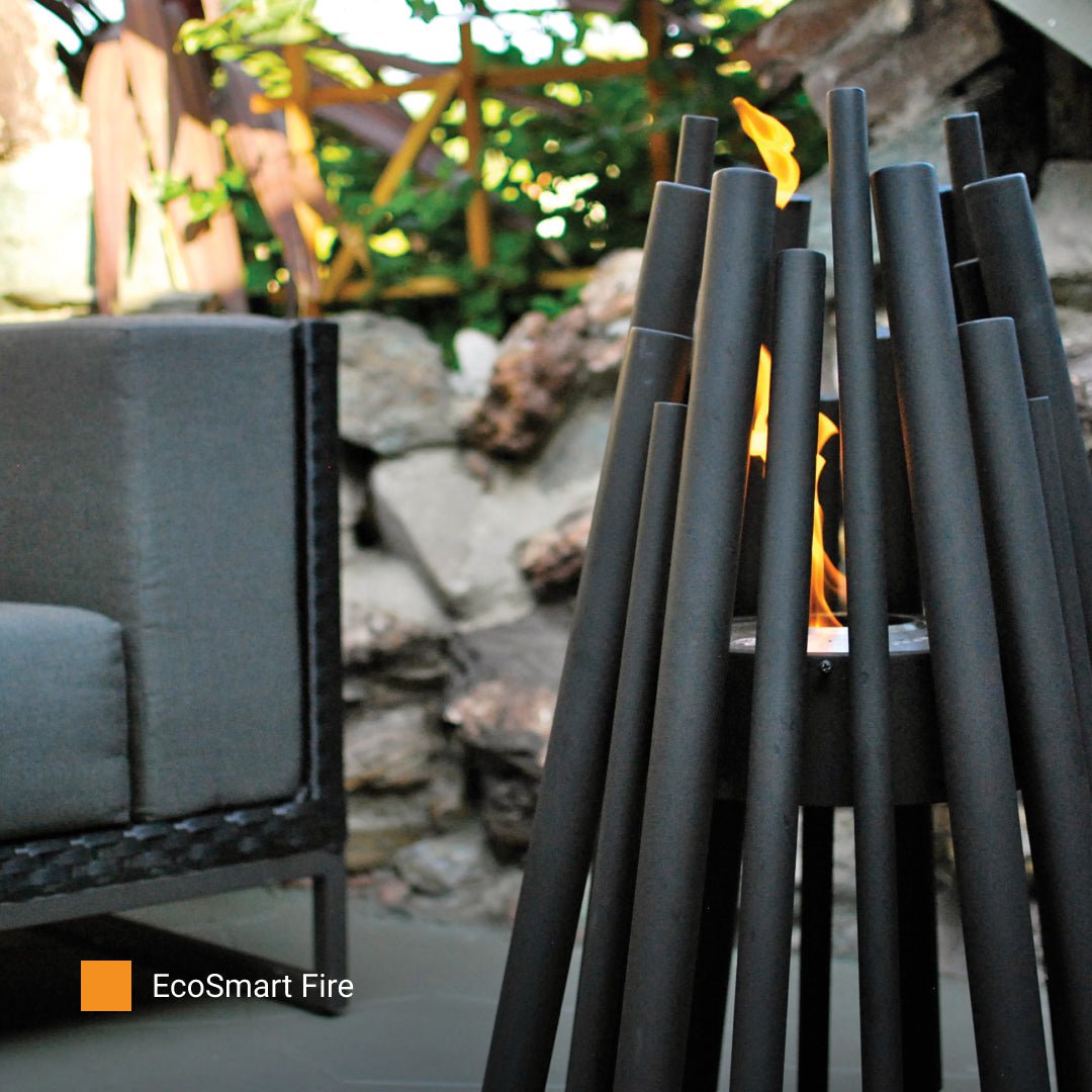 Stix Portable Ethanol Fire Pit - Black + Stainless Steel Burner - Outdoorium