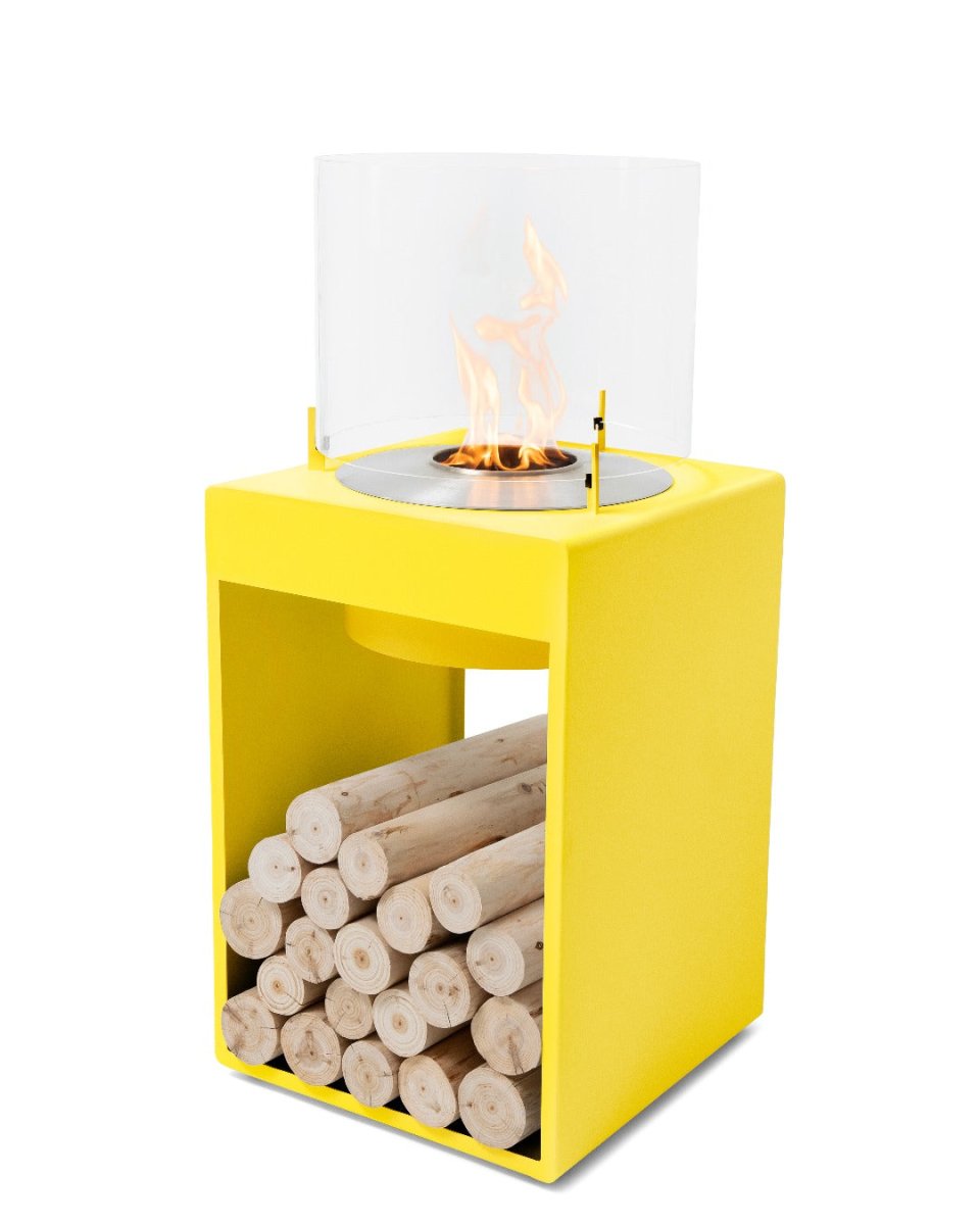 EcoSmart Pop 8T Designer Fireplace - Yellow - Outdoorium