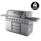 EuroGrille 8 Burner Outdoor BBQ Grill Barbeque Gas Stainless Steel Kitchen Commercial | Outdoorium