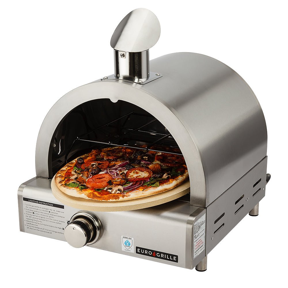 EuroGrille Portable Stainless Steel Gas Pizza Oven - Outdoorium
