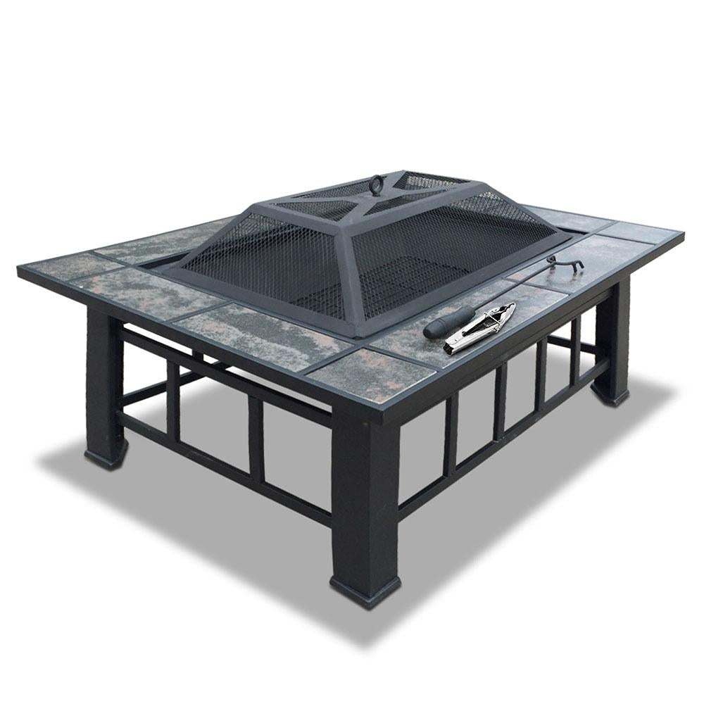 Fire Pit BBQ Grill Stove Table Ice Pits Patio Fireplace Heater 3 IN 1 - Outdoorium