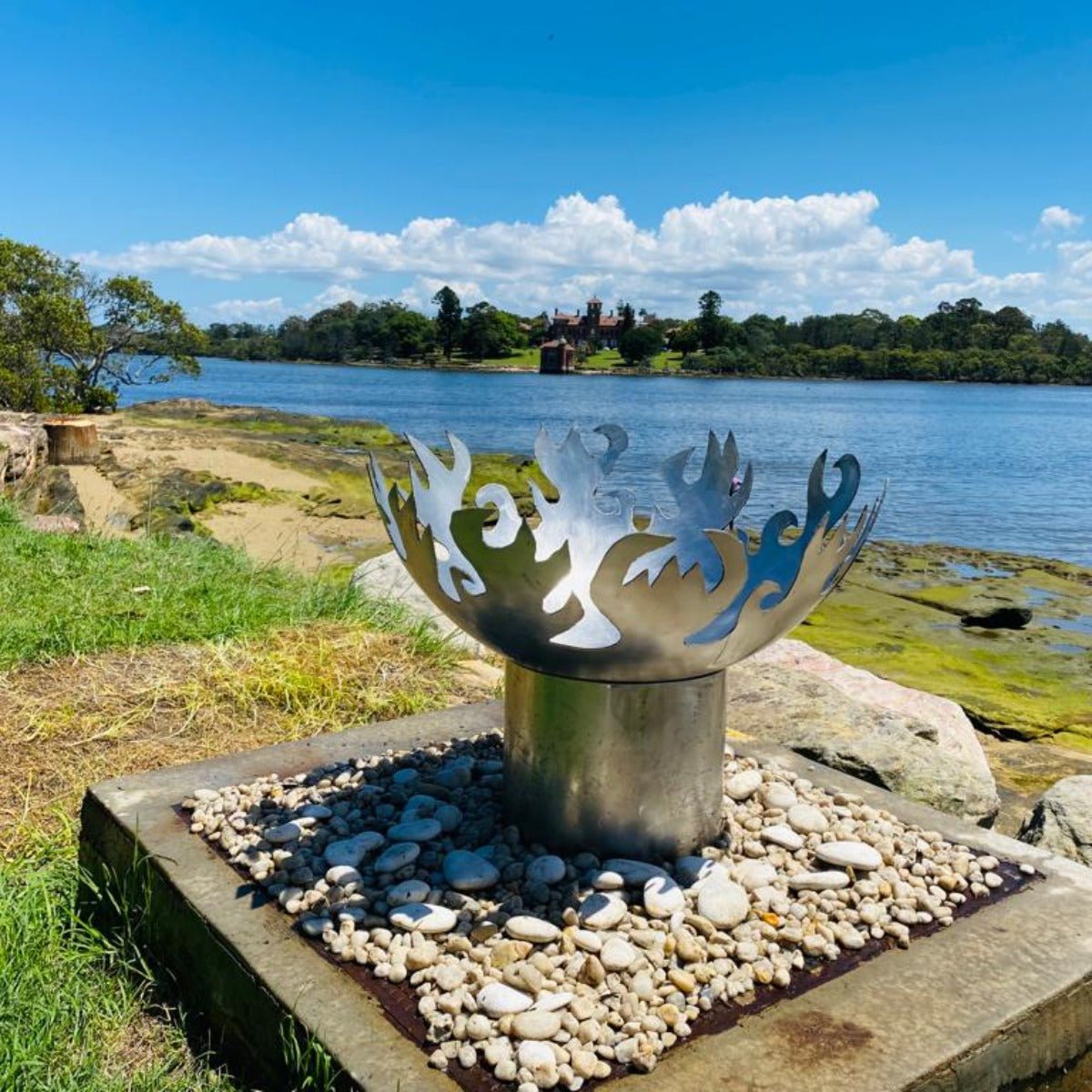 Flame Dancer Stainless Steel Fire Pit - Outdoorium