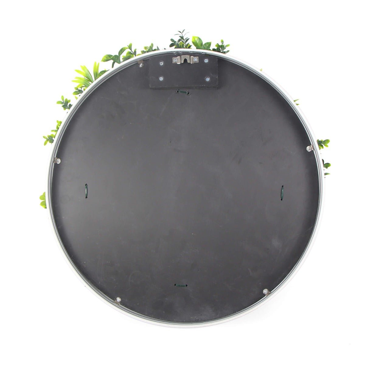 Flowering White Artificial Green Wall Disc UV Resistant 50cm (White Frame) - Outdoorium