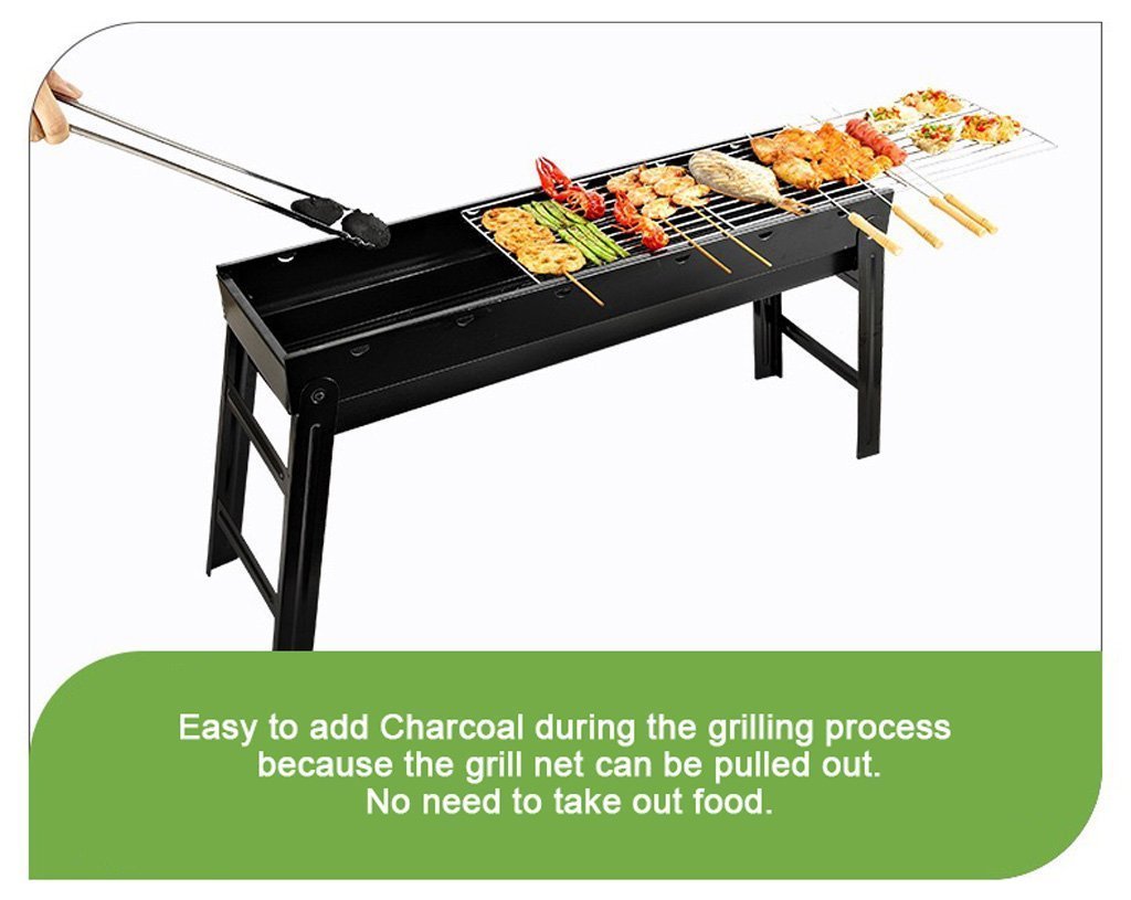 Foldable Portable BBQ Charcoal Grill Barbecue Camping Hibachi Picnic Large - Outdoorium