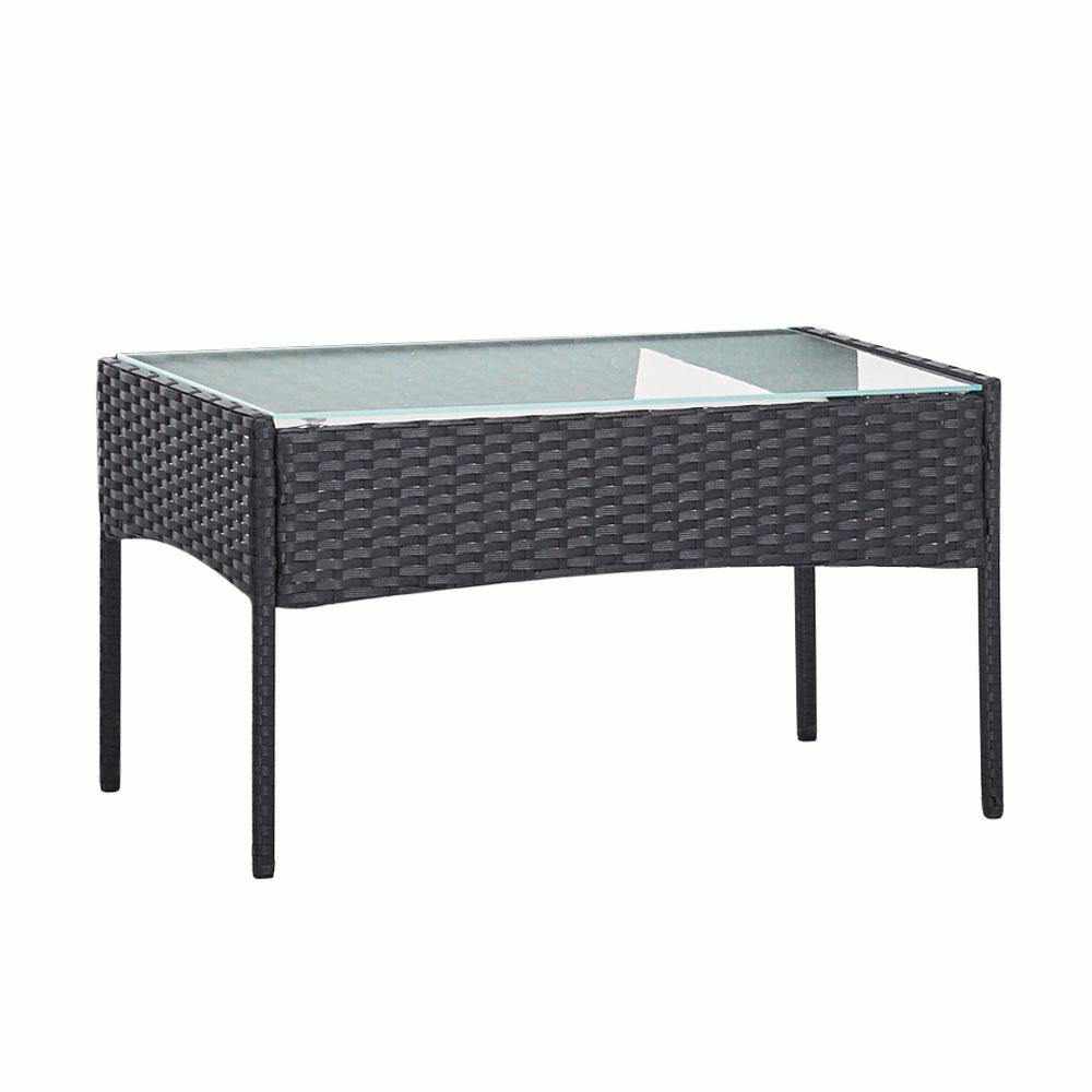 Gardeon Outdoor Furniture Lounge Setting Wicker Patio Dining Set w/Storage Cover Grey - Outdoorium