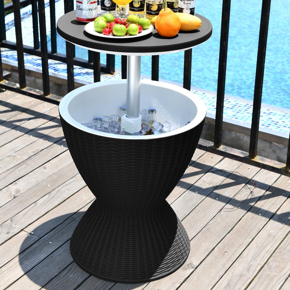Garden Ice Cooler Table (Black) - Outdoorium