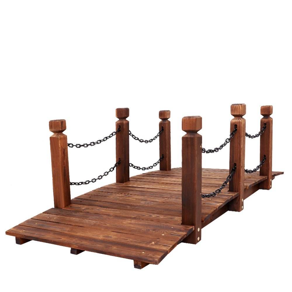 Gardeon Garden Decor Outdoor Ornament Wooden Bridge Chain 160cm - Outdoorium