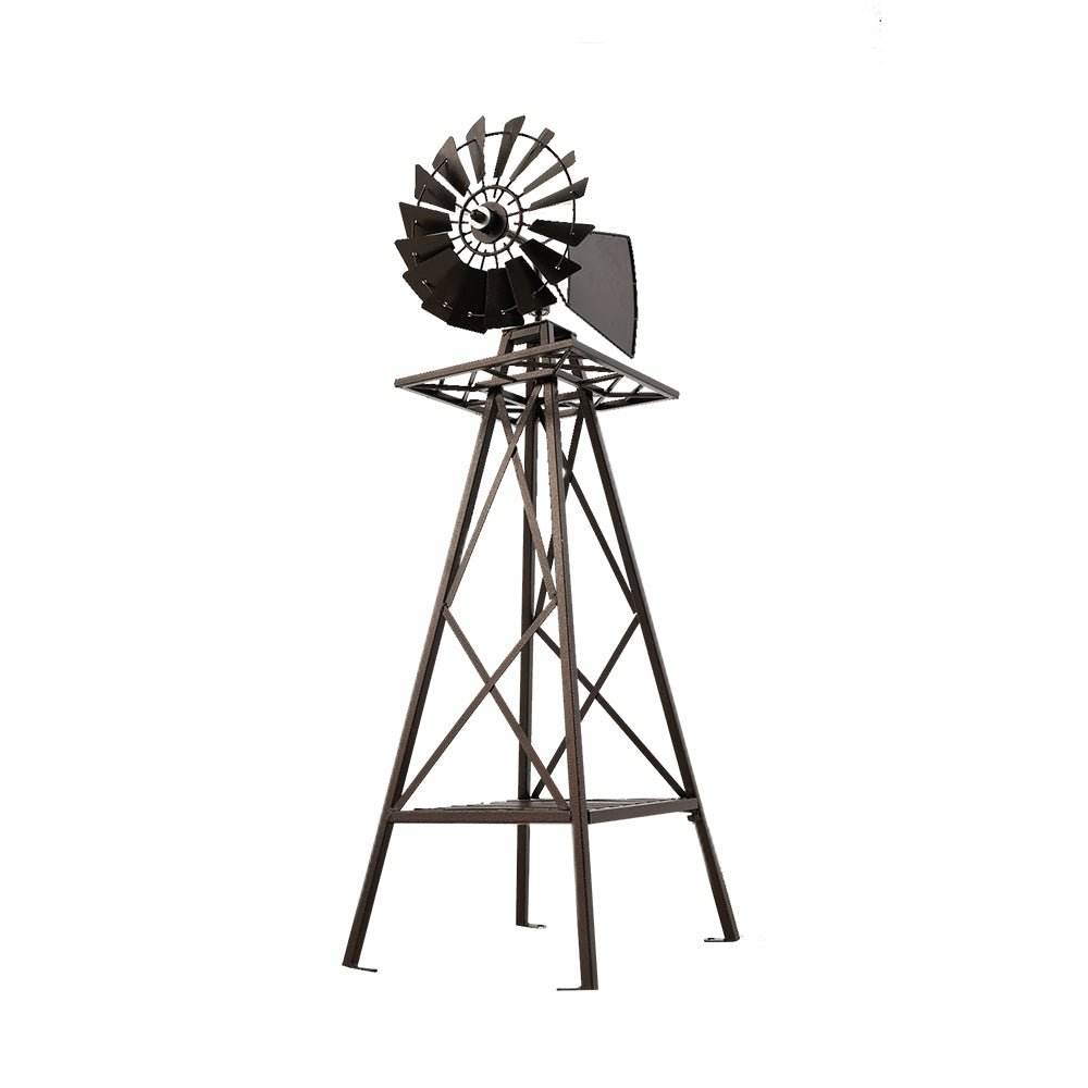 Garden Windmill 160cm Metal Ornaments Outdoor Decor Ornamental Wind Mill - Outdoorium