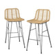 Gardeon 2x Outdoor Bar Stools Rattan Nature | Outdoorium