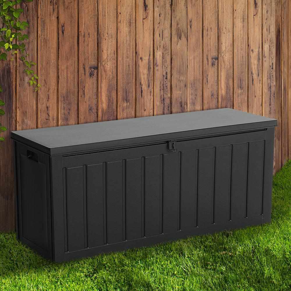 Gardeon 240L Outdoor Storage Box Lockable Bench Seat Garden Deck Toy Tool Sheds - Outdoorium