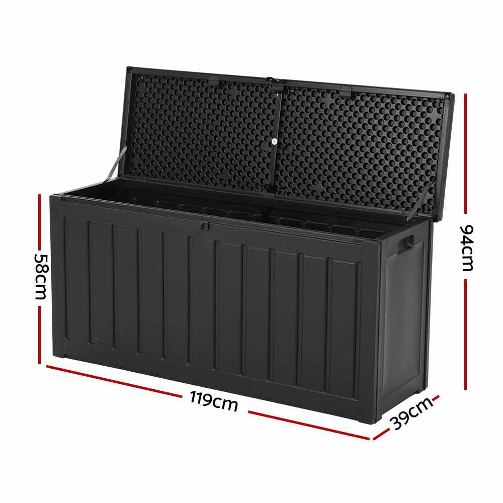 Gardeon 240L Outdoor Storage Box Lockable Bench Seat Garden Deck Toy Tool Sheds - Outdoorium