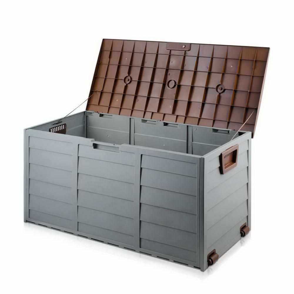 Gardeon 290L Outdoor Storage Box - Brown - Outdoorium
